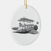  wetenschapsfiche Steampunk Airship Eclipse Keramisch Ornament (Rechts)
