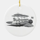 wetenschapsfiche Steampunk Airship Eclipse Keramisch Ornament (Achterkant)
