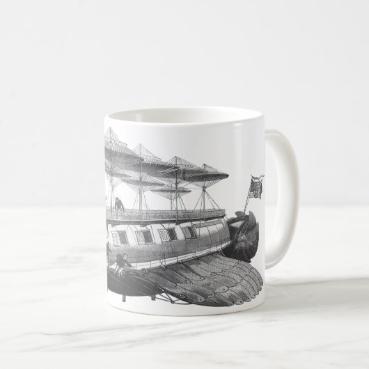  wetenschapsfiche Steampunk Airship Eclipse Koffiemok (Voorkant rechts)