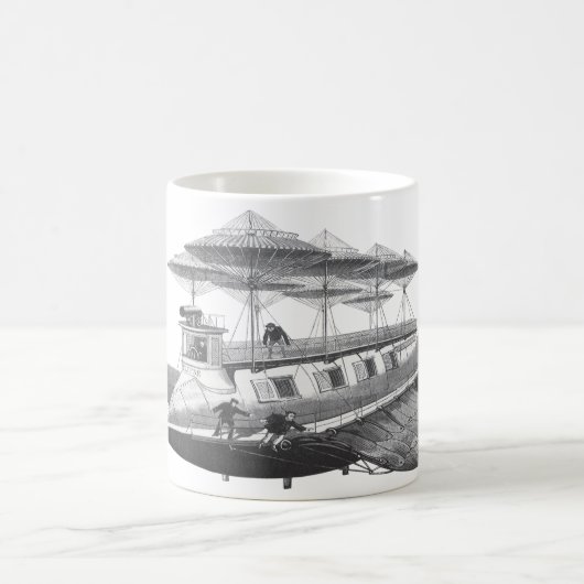  wetenschapsfiche Steampunk Airship Eclipse Koffiemok (Center)