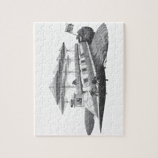 wetenschapsfiche Steampunk Airship Eclipse Legpuzzel (Verticaal)