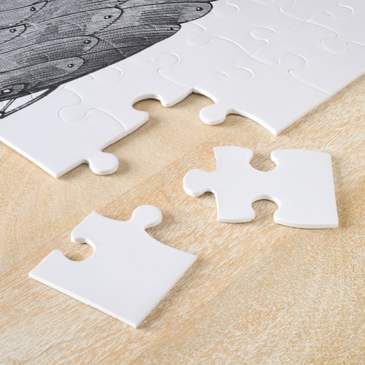 wetenschapsfiche Steampunk Airship Eclipse Legpuzzel (Zijkant)