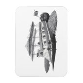 wetenschapsfiche Steampunk Airship Eclipse Magneet (Verticaal)