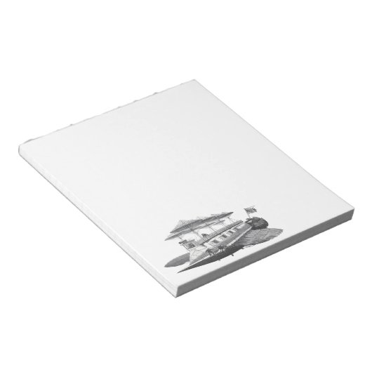  wetenschapsfiche Steampunk Airship Eclipse Notitieblok (Schuin)