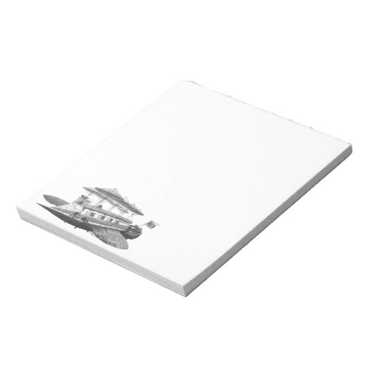  wetenschapsfiche Steampunk Airship Eclipse Notitieblok (Linkerzijde)