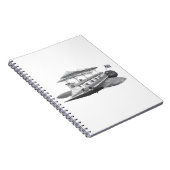 wetenschapsfiche Steampunk Airship Eclipse Notitieboek (Rechterzijde)