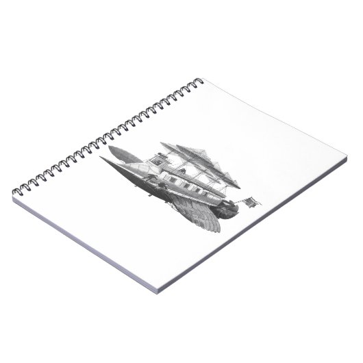  wetenschapsfiche Steampunk Airship Eclipse Notitieboek (Linkerzijde)