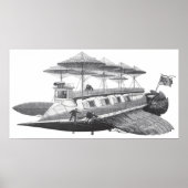  wetenschapsfiche Steampunk Airship Eclipse Poster (Voorkant)