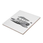 wetenschapsfiche Steampunk Airship Eclipse Tegeltje (Zijkant)