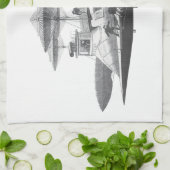  wetenschapsfiche Steampunk Airship Eclipse Theedoek (Gevouwen)