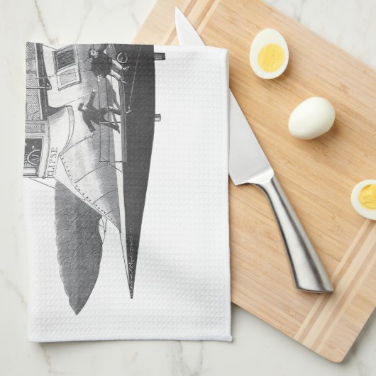  wetenschapsfiche Steampunk Airship Eclipse Theedoek (Quarter Fold)