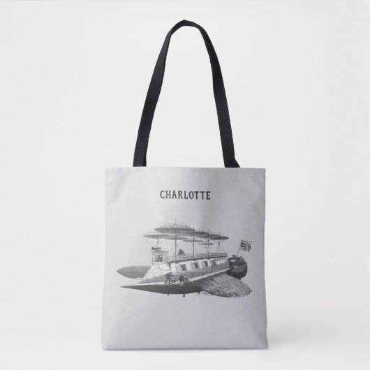  wetenschapsfiche Steampunk Airship Eclipse Tote Bag (Voorkant)