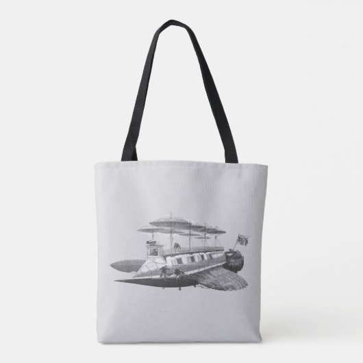  wetenschapsfiche Steampunk Airship Eclipse Tote Bag (Achterkant)