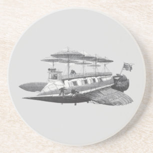 wetenschapsfiche Steampunk Airship Eclipse Zandsteen Onderzetter