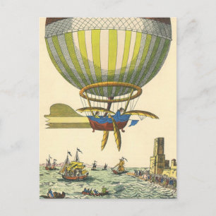wetenschapsfiche Steampunk Hot Air-ballon Briefkaart