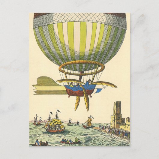  wetenschapsfiche Steampunk Hot Air-ballon Briefkaart (Voorkant)