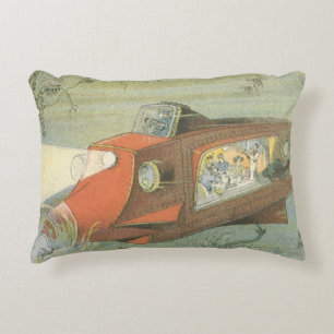 Wetenschapsfiche Steampunk-onderzeeër in Zee Accent Kussen