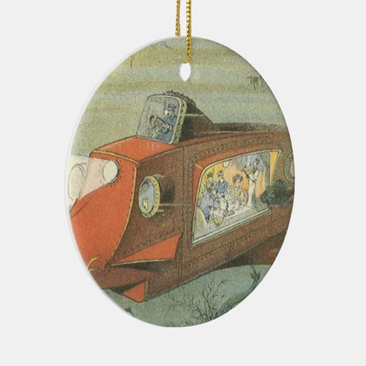  Wetenschapsfiche Steampunk-onderzeeër in Zee Keramisch Ornament (Rechts)