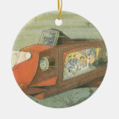  Wetenschapsfiche Steampunk-onderzeeër in Zee Keramisch Ornament (Voorkant)