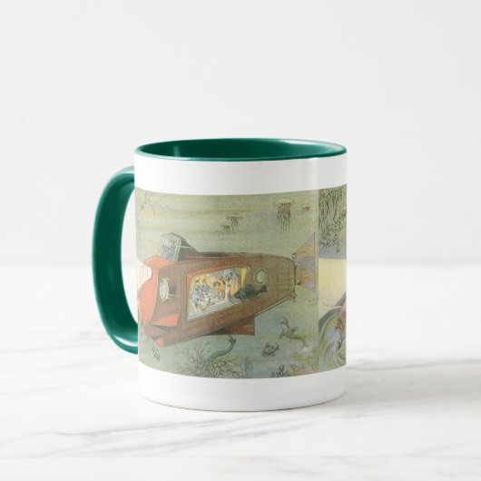  Wetenschapsfiche Steampunk-onderzeeër in Zee Mok (Voorkant links)