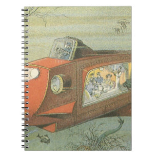  Wetenschapsfiche Steampunk-onderzeeër in Zee Notitieboek