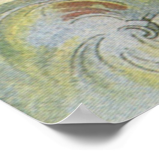  Wetenschapsfiche Steampunk-onderzeeër in Zee Poster (Hoek)