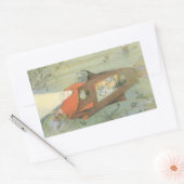  Wetenschapsfiche Steampunk-onderzeeër in Zee Rechthoekige Sticker (Envelop)