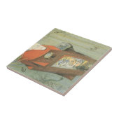 Wetenschapsfiche Steampunk-onderzeeër in Zee Tegeltje (Zijkant)