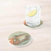  Wetenschapsfiche Steampunk-onderzeeër in Zee Zandsteen Onderzetter (Zijkant)