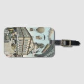  Wetenschapsfiche, Victoriaans Steam Punk Stad Bagagelabel (Voorkant (horizontaal))