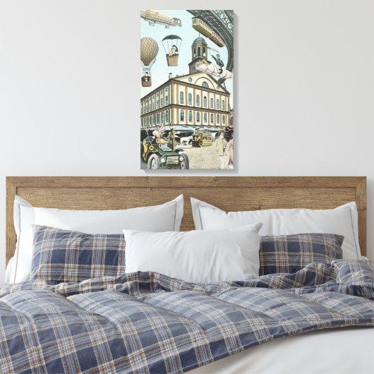  Wetenschapsfiche, Victoriaans Steam Punk Stad Canvas Afdruk (Insitu (Slaapkamer))