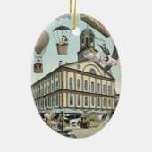 Wetenschapsfiche, Victoriaans Steam Punk Stad Keramisch Ornament (Achterkant)