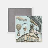  Wetenschapsfiche, Victoriaans Steam Punk Stad Magneet (Voorkant / Achterkant)