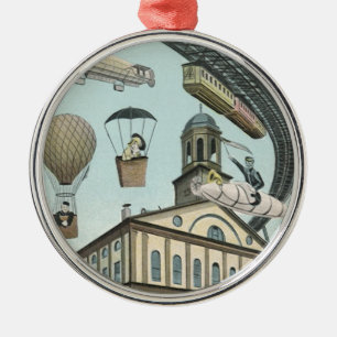  Wetenschapsfiche, Victoriaans Steam Punk Stad Metalen Ornament