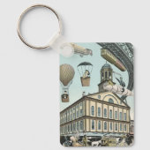  Wetenschapsfiche, Victoriaans Steam Punk Stad Sleutelhanger (Voorkant)