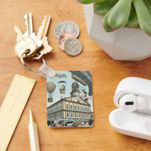 Wetenschapsfiche, Victoriaans Steam Punk Stad Sleutelhanger