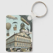  Wetenschapsfiche, Victoriaans Steam Punk Stad Sleutelhanger (Achterkant)