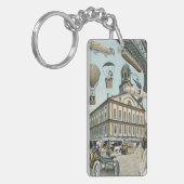  Wetenschapsfiche, Victoriaans Steam Punk Stad Sleutelhanger (Voorkant Links)