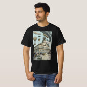  Wetenschapsfiche, Victoriaans Steam Punk Stad T-shirt (Voorkant volledig)