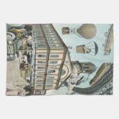  Wetenschapsfiche, Victoriaans Steam Punk Stad Theedoek (Horizontaal)