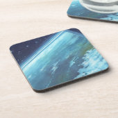  Wetenschapsfilm, Aarde bij nacht met sterren Bier Onderzetter (Linkerzijde)