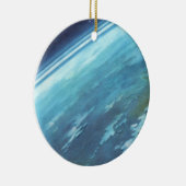  Wetenschapsfilm, Aarde bij nacht met sterren Keramisch Ornament (Rechts)