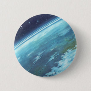 Wetenschapsfilm, Aarde bij nacht met sterren Ronde Button 5,7 Cm