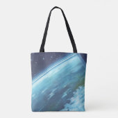  Wetenschapsfilm, Aarde bij nacht met sterren Tote Bag (Achterkant)
