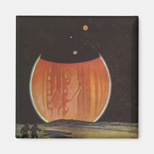  Wetenschapsfilm, astronauten op Ganymede Magneet (Voorkant)