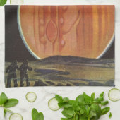 Wetenschapsfilm, astronauten op Ganymede Theedoek (Gevouwen)