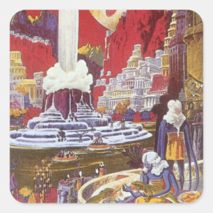 Wetenschapsfilm, de verloren stad van Atlantis Vierkante Sticker