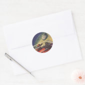  Wetenschapsfilm, Futuristic City op maan Ronde Sticker (Envelop)
