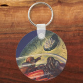  Wetenschapsfilm, Futuristic City op maan Sleutelhanger (Voorkant)