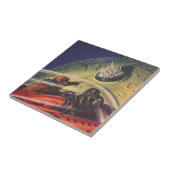  Wetenschapsfilm, Futuristic City op maan Tegeltje (Zijkant)